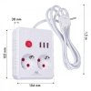 Maclean Listwa zasilająca 2 gniazda MCE387 W 3xUSB, 110-240V AC 50/60Hz, 2.1A max 2500W, 1.5m, biała